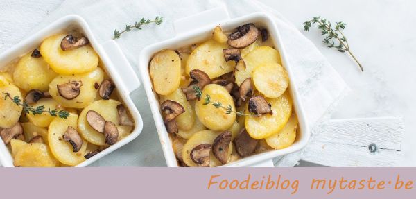 Luxe aardappelgratin met champignons en truffel